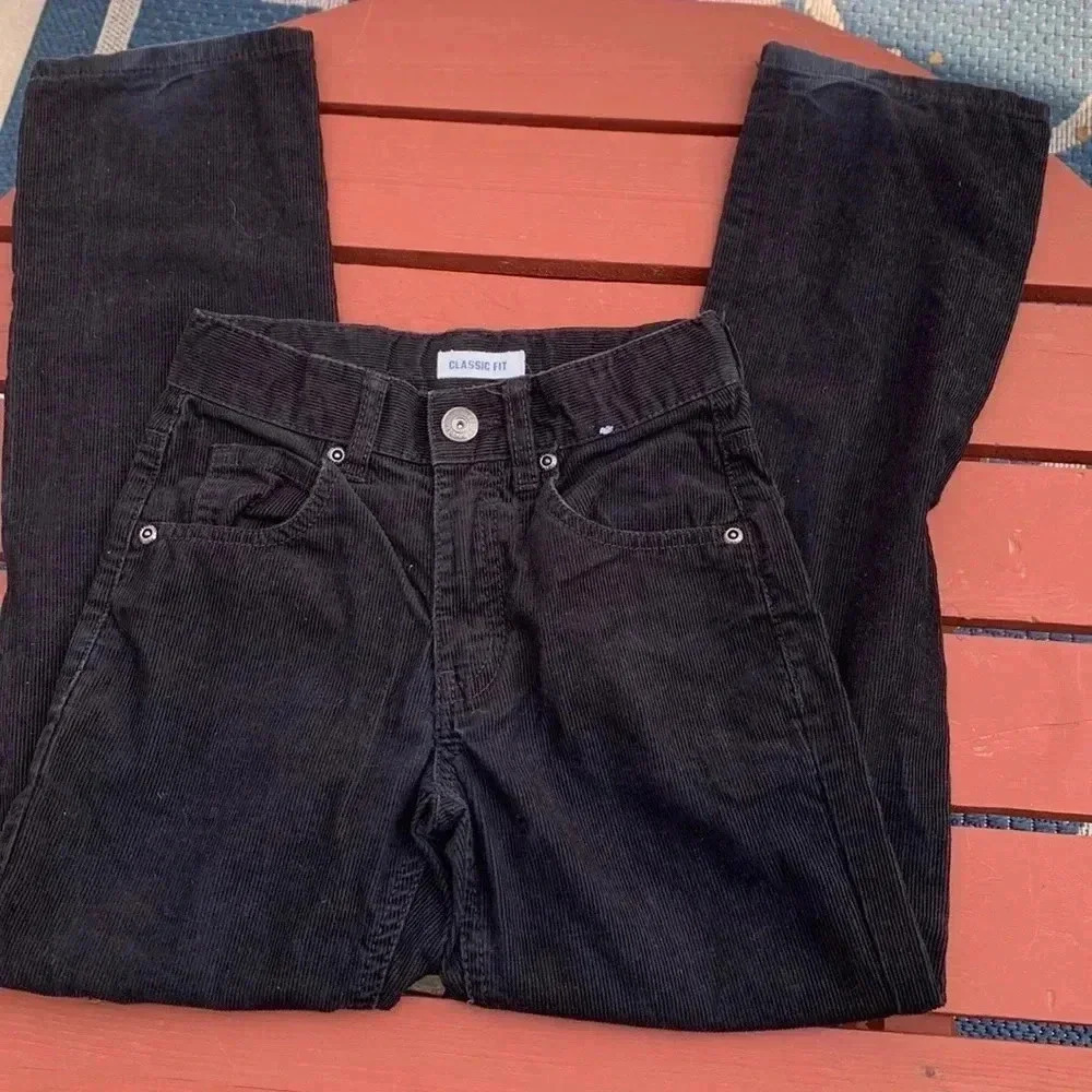 Gymboree, NWOT black, classic fit, slim, corduroy jeans w adjustable waist